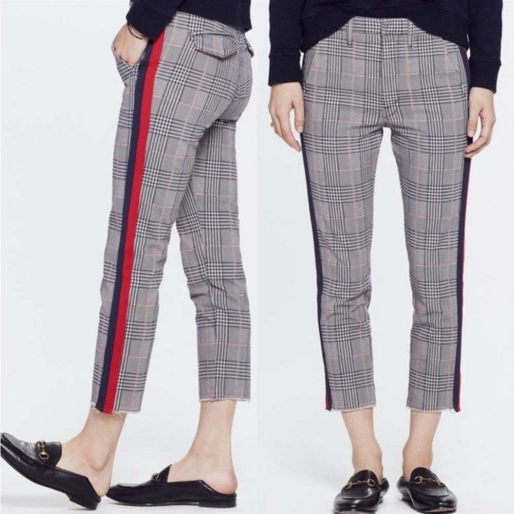 MOTHER The Shaker Prep Fray Plaid Pants – Tux Stripe – Size 27